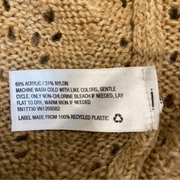 Knox Rose Camel Fringe Open Front Long Cardigan XXL - Picture 7 of 10